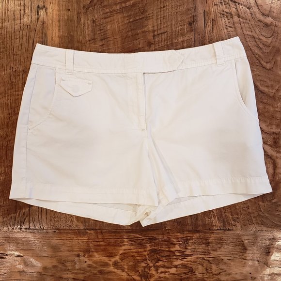 Ann Taylor Pants - Ann Taylor Loft - Women's - Flat Front Shorts - Snap Pockets - White - Size 12